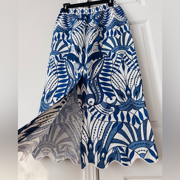 FARM Rio Lace Nature Euroflax™ Premium Linen Midi Skirt - Picture 13 of 15